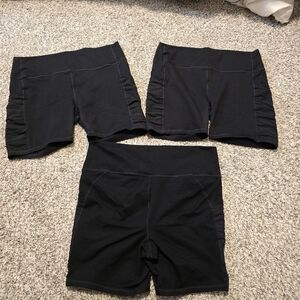 Fabletics Black High-Rise Bike Shorts with Side Pockets